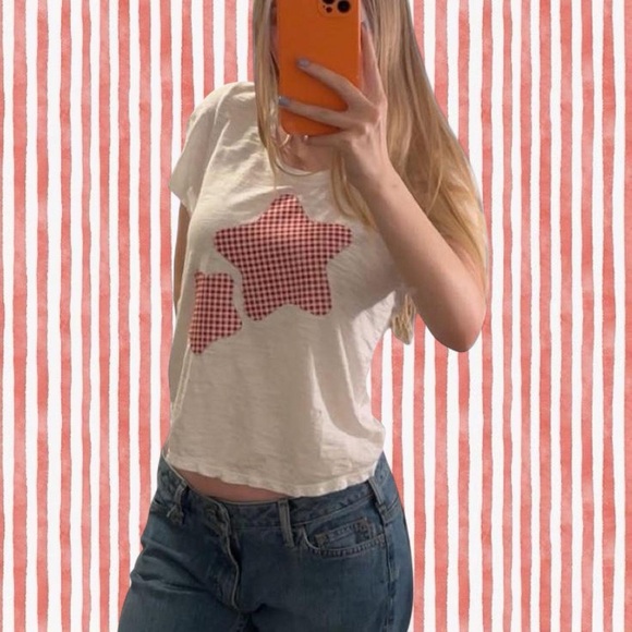 handmade gingham patchwork tee - Picture 5 of 5